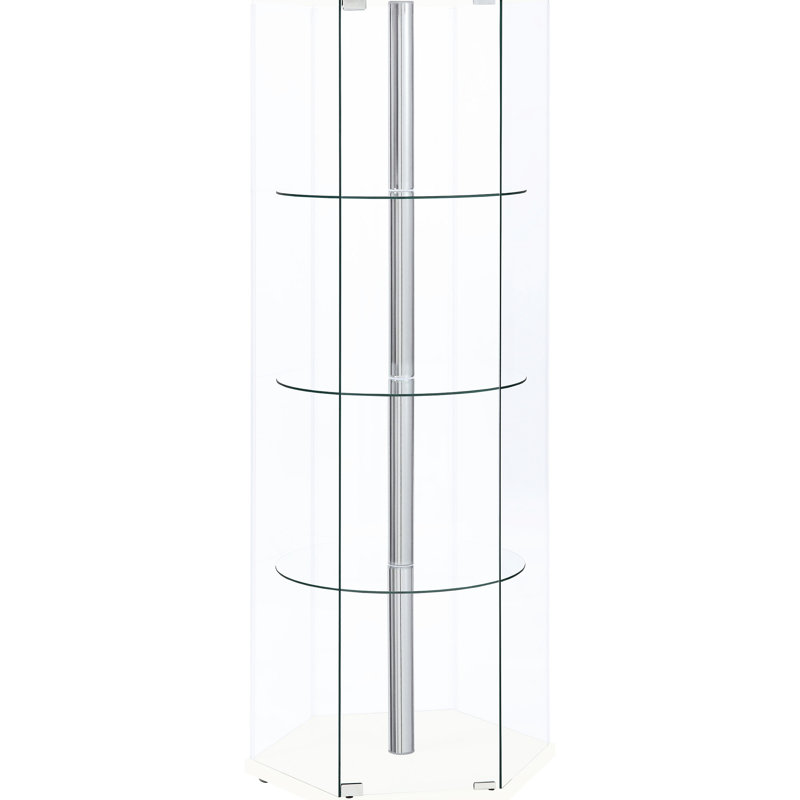 Vitrine à quatre tablettes en verre blanc