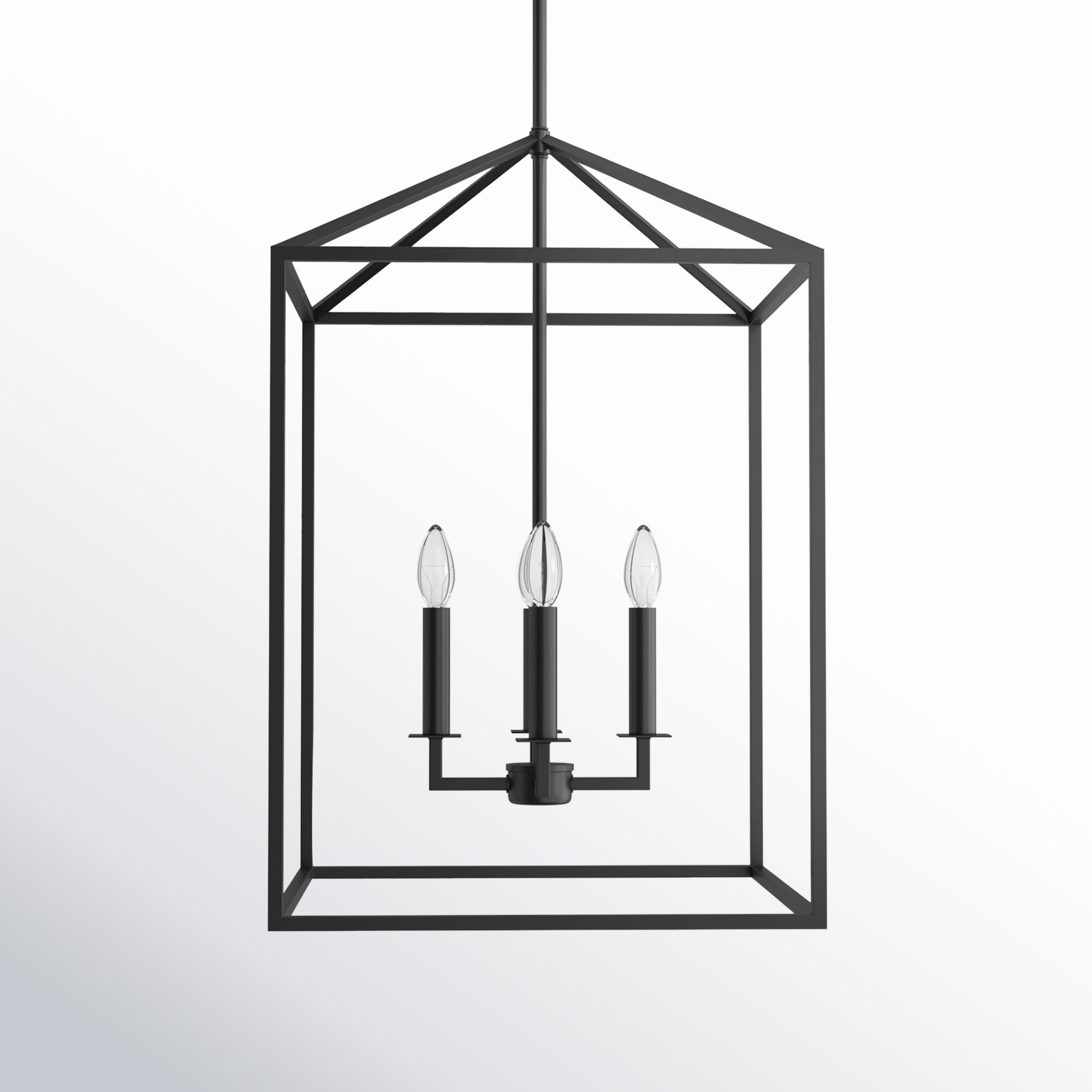 Ellis 4 - Light Dimmable Lantern Chandelier, 23.25" H x 15.5" W x 15.5" D, No, Midnight Black