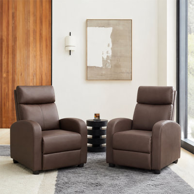 Faux Leather Recliner Set Of 2