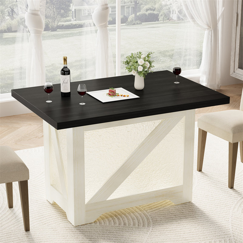 47 Inch Farmhouse Dining Table For 4 (Not Including Chair), Black
