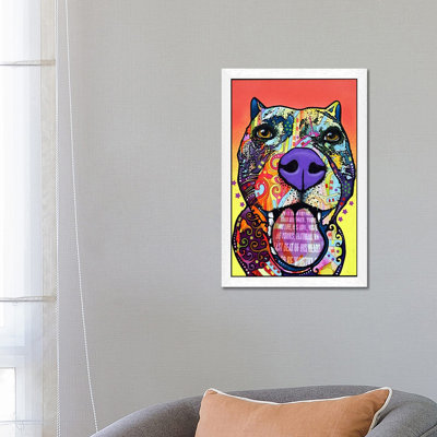 Bark Don't Bite by Dean Russo - Floater Frame Print on Canvas