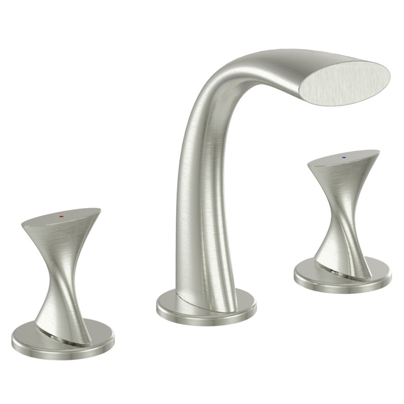 Robinet de salle de bain à poignée double avec drain 6 "à 10" Twist Collection - Nickel brossé, Nickel brossé