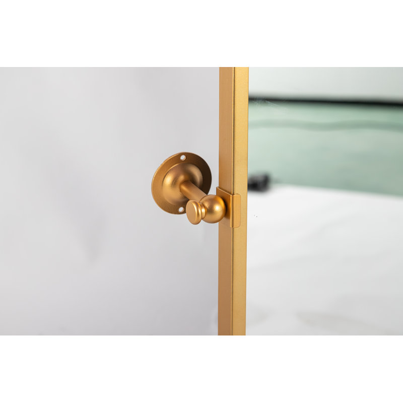 Wood Flat Mirror, Gold