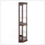 Vitrine de coin lumineuse - Vitrine pour le salon, objets de collection antiques, rangement pour le vin et le bar - Conception élégante d'angle avec lumières incluses - Cerisier foncé-914001612