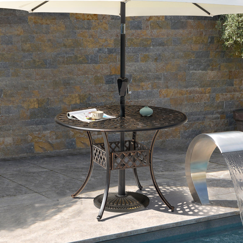 Outdoor 15 kg Round Patio Parasol Base, Polyethylene and Concrete