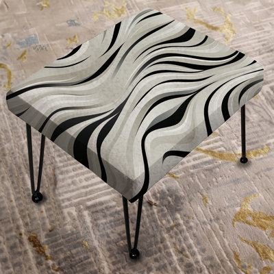 Black And White Zebra Monochromatic Elegance - Abstract Rectangle Ottoman