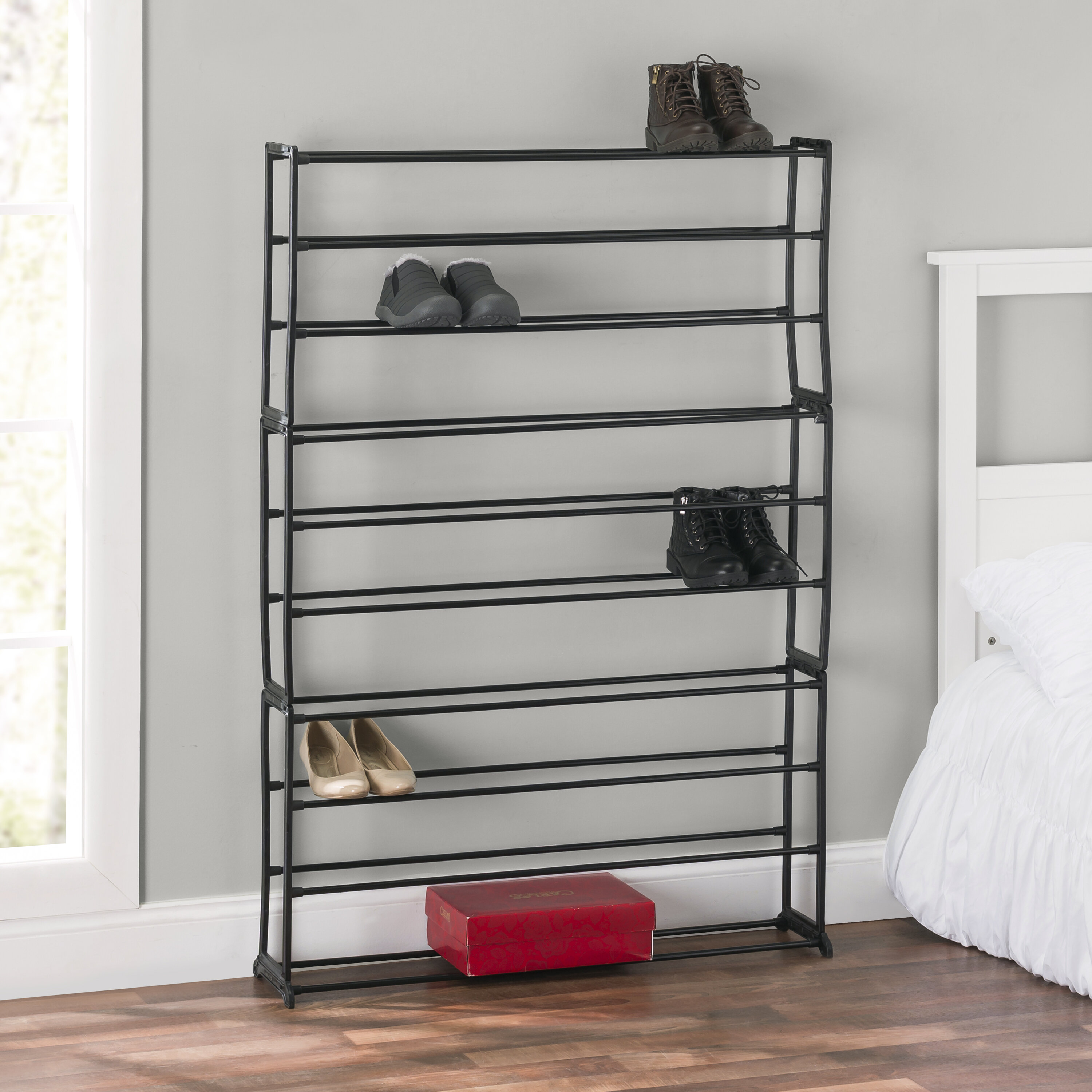 Kahl 36 Pair Shoe Rack Gracie Oaks Finish: White