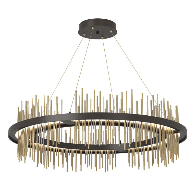 Gossamer 1 - Light Unique Geometric LED Pendant, Modern Brass, Black