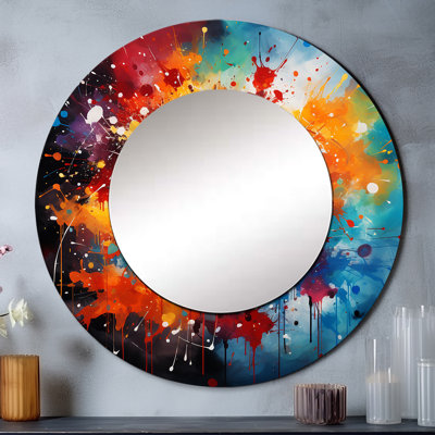Casino Royale Roulette V - miroir de casino, miroir mural rond unique moderne, impression d'art en métal
