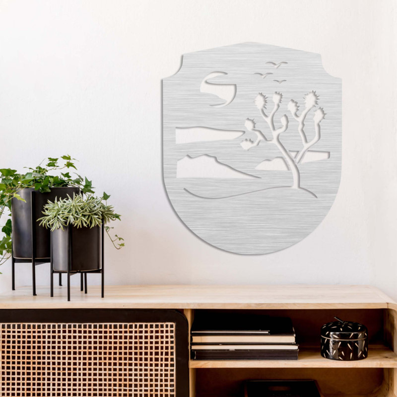 Décoration murale, H 24 po x l 24 po x P 0,12 po, Argent