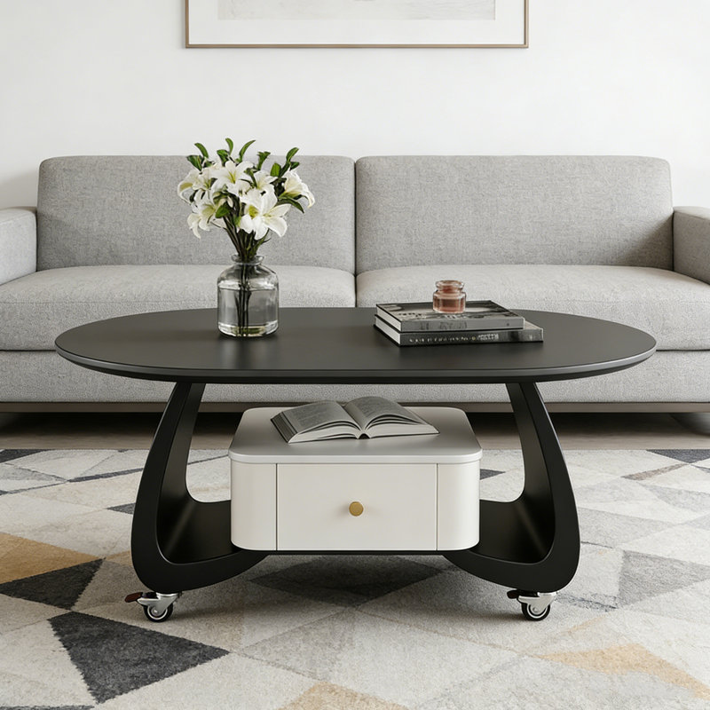 Fralick, H 17,71 po x L 47,24 po x l 23,62 po, Noir / blanc
