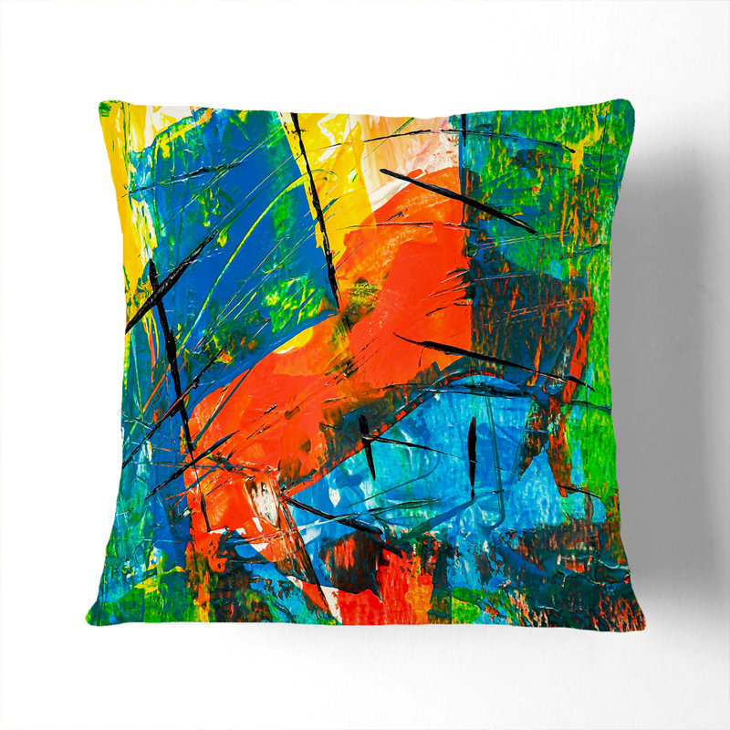 Abstract Square Cushion, White, 55 x 55 cm
