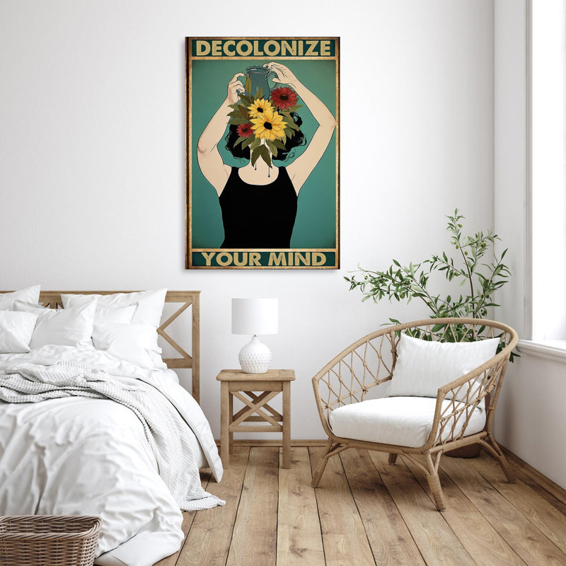 Hollmon Decolonize Your Mind - 1 pièce, impression sur toile tendue sur toile tendue, L 24 po x H 36 po