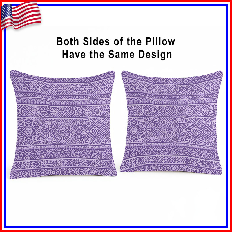 Coussins mauves à double face mauve, 16 x 16 pouces