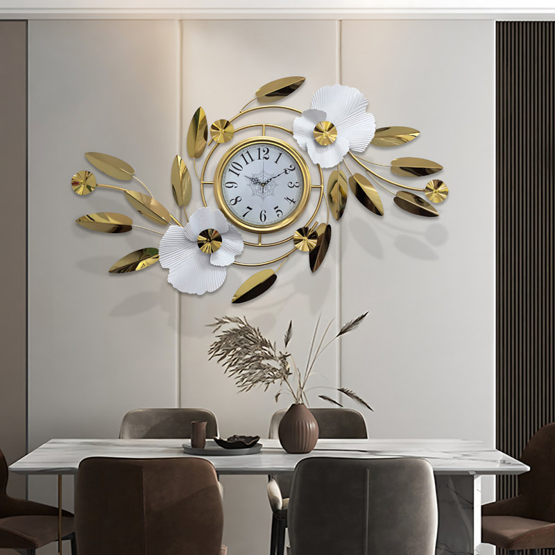 Horloge murale moderne 39 pouces pour le salon, horloge décorative minimaliste avec mouvement silencieux, décoration de bureau à domicile élégante