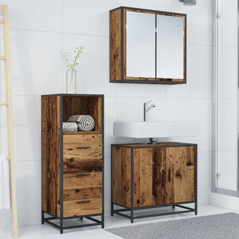 Bathroom Furniture Suite, Dark Wood