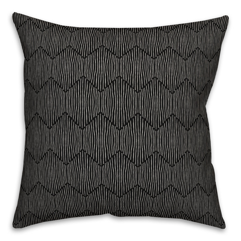 Geometric Throw Pillow, Black, 16" x 16"