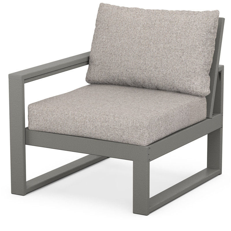 Méridienne d'extérieur POLYWOOD, Tweed usé, Gris ardoise