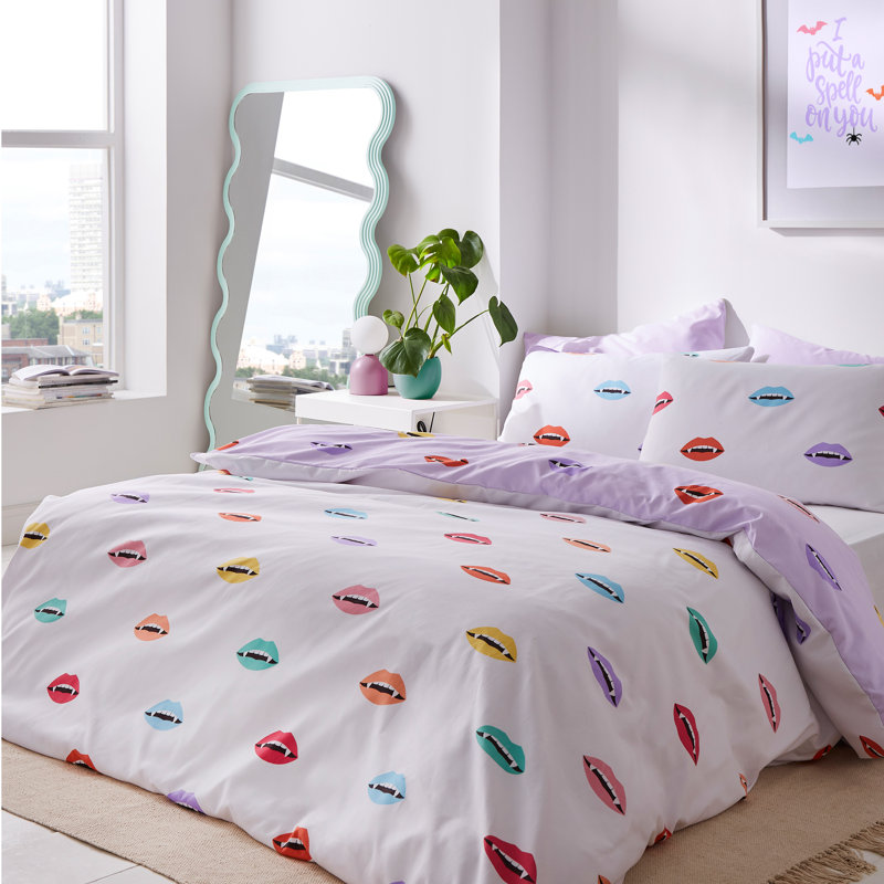 Halloween Vamp Soft Microfibre Reversible Duvet Co Polyester Abstract Duvet Cover Set with Pillowcases Included