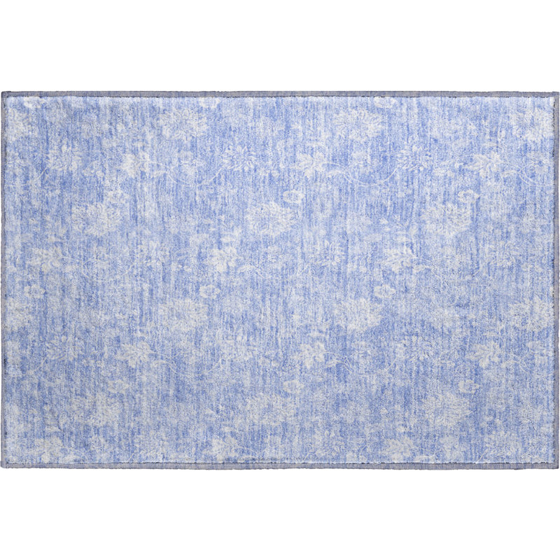 Premium Machine Washable Prisco Sky Rug, Rectangle 1'8" x 2'6"