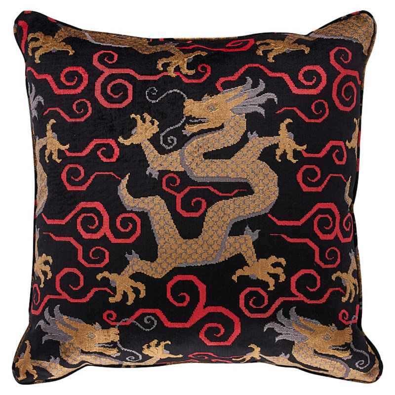 Bixi Velvet Pillow, Onyx