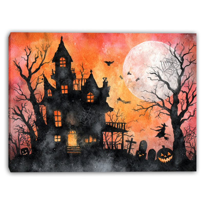 Art mural sur toile Haunted Mansion Graveyard, H 16 po x l 24 po