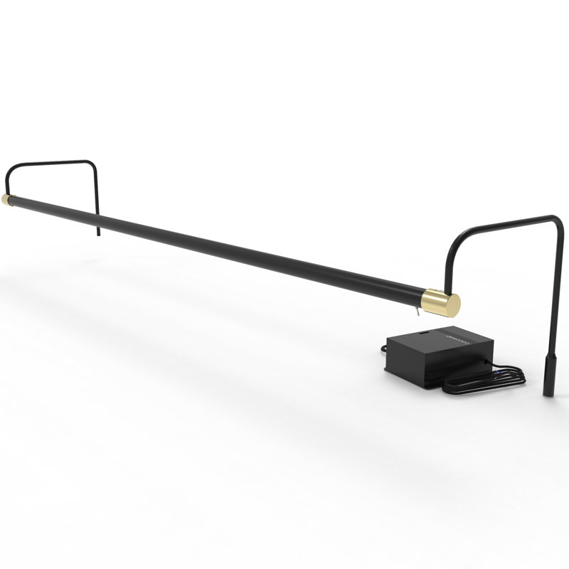 Luminaire de galerie Tru-Slim avec prise et télécommande, H 9 po x l 21 po x P 9 po, Noir, H 9 po x l 43 po x P 9 po