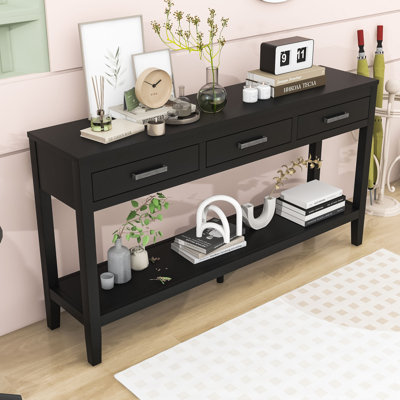 Console d'entrée avec 3 tiroirs et tablette inférieure pour le couloir ou la chambre à coucher