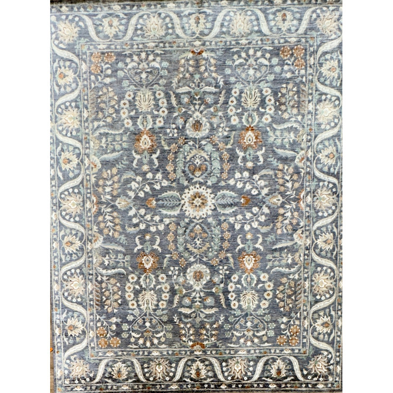 Proprietary Patterns Wool Oriental Area Rug in Bluffton Charcoal, Rectangle 10' x 14'