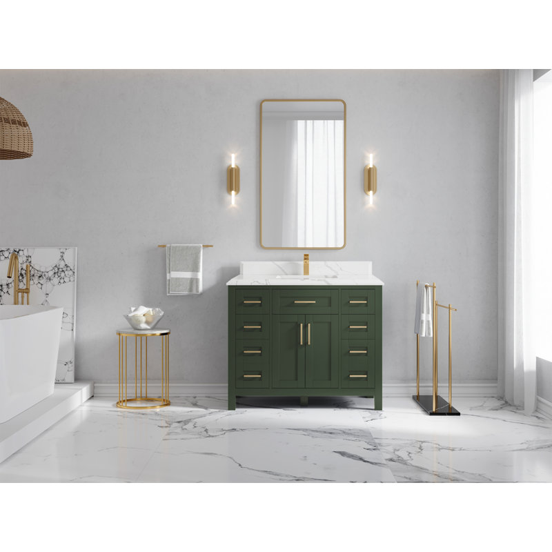 Ensemble de meuble-lavabo simple 42 po Cambridge, Calacatta Laza