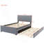 Lit plateforme double en velours avec lit gigogne