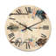 Horloge murale en bois plumes et fleurs-63903997