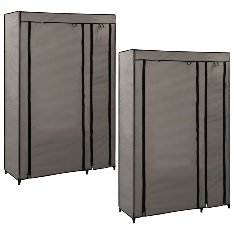 Carsten 2 Door Stainless Steel Wardrobe, Grey