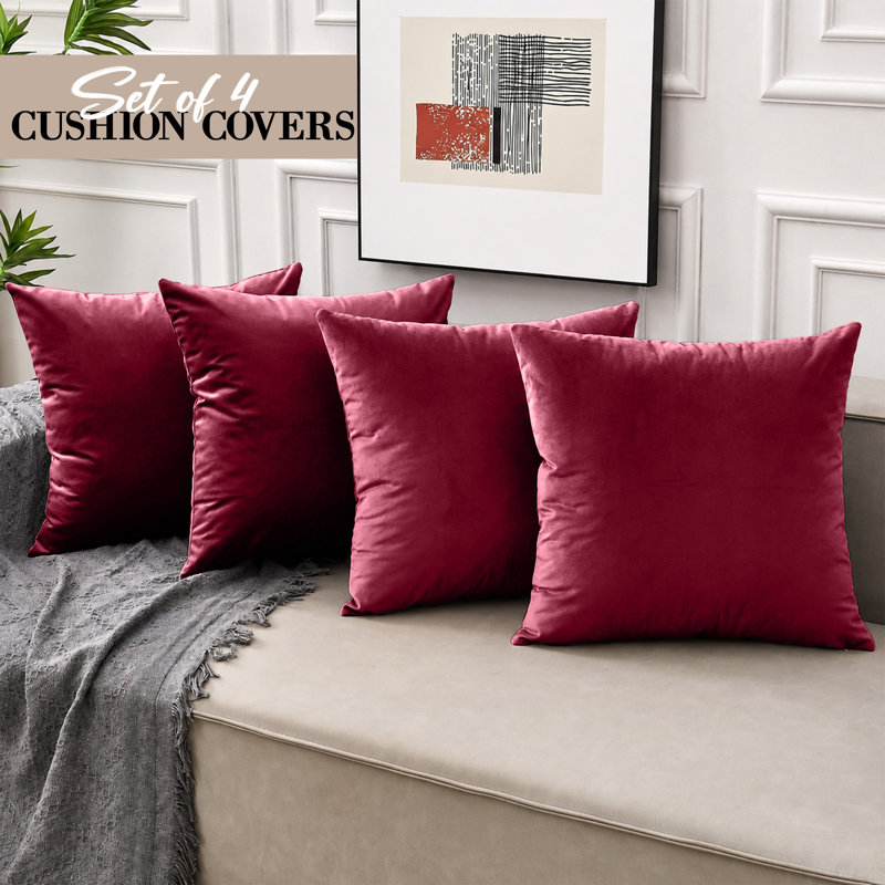 Eva-Sophia Square Scatter Cushion, Red Burgundy