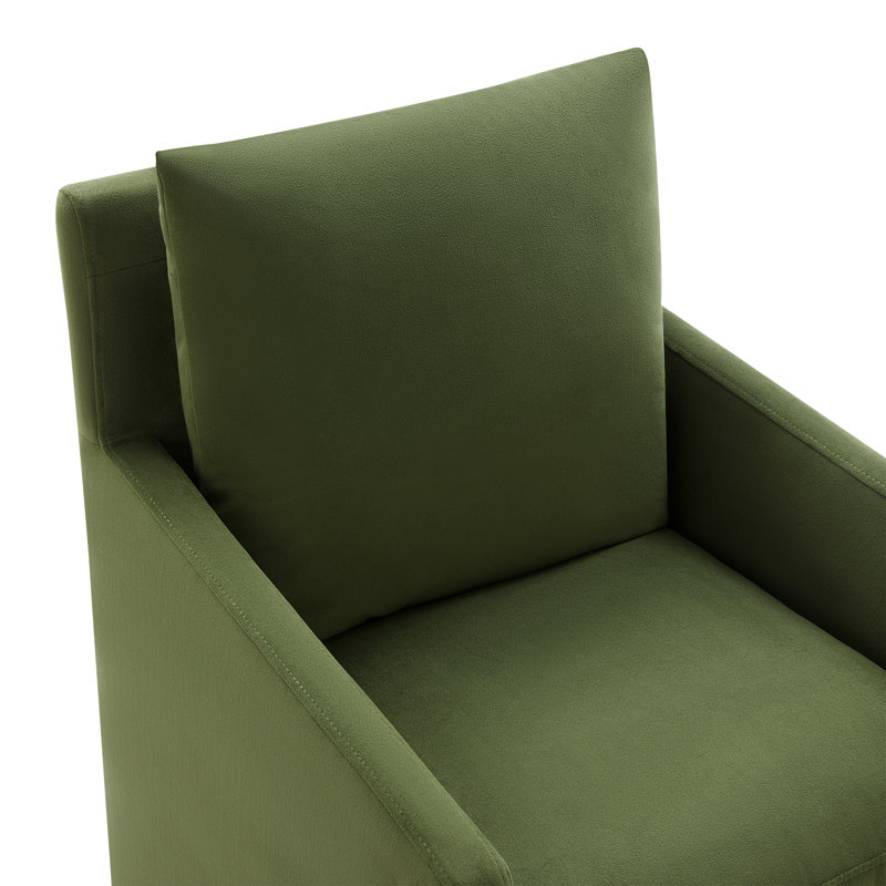 Fauteuil Alayaa, Velours performance vert forêt Bella