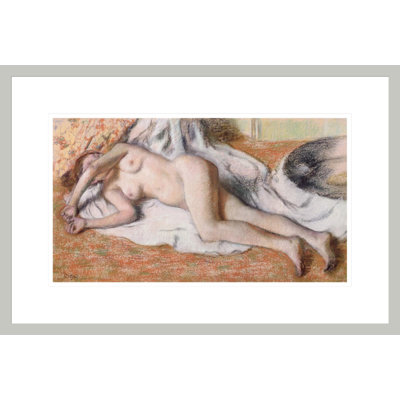 After the Bath or Reclining Nude by Edgar Degas -Framed Giclee Print