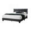 Lit 1pc grand lit en tissu de laine gris anthracite capitonné avec cadre de lit double à DEL-2012443098