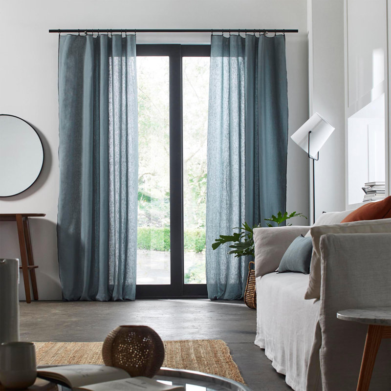 Dziedzic Panel Semi Sheer Single Curtain, Green, 150 W x 280 D cm