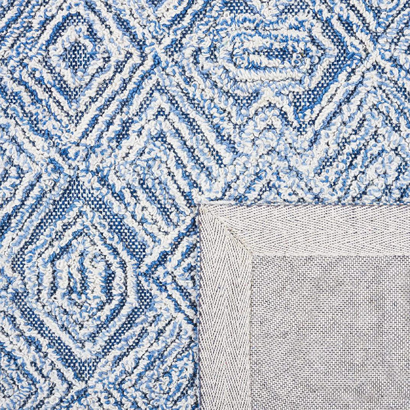 Tapis géométrique en laine / coton touffeté à la main Hadad, Rectangle 3 pi x 5 pi