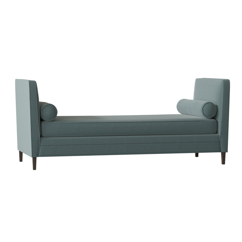 Lydia Upholstered Bench, M9463 Teal, Brown Mahogany