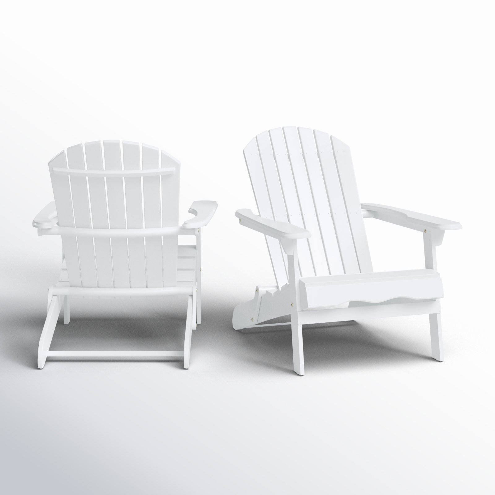 Woking Foldable Outdoor Adirondack Set, White