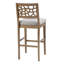 Tabouret de comptoir en bois massif et assise rembourrée en chêne, assise requise