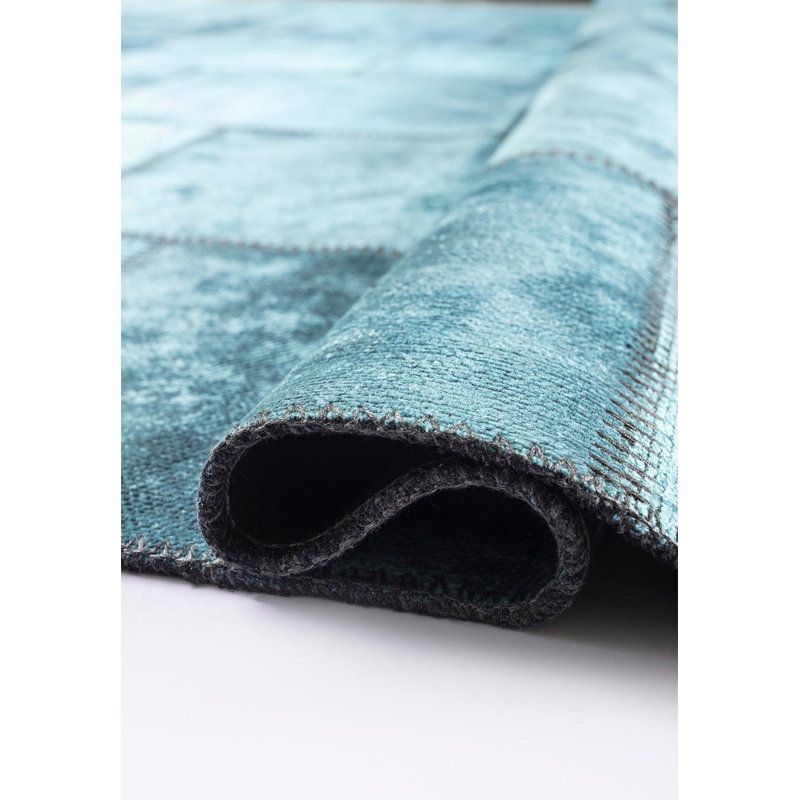 Rapture Patchwork Area Rug in Blue, Rectangle 7'10" x 9'10"