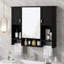 Armoire murale de salle de bain améliorée au-dessus de la toilette, rangement en bois avec charnières à fermeture douce et compartiments polyvalents