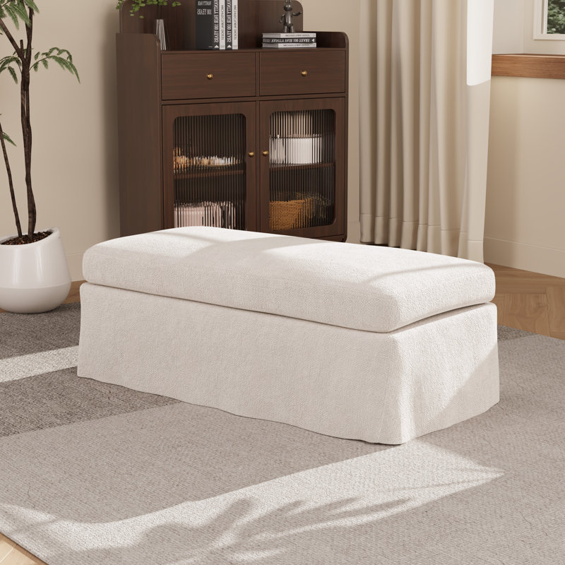 Repose-pieds 43,3 po l Chenille, Beige