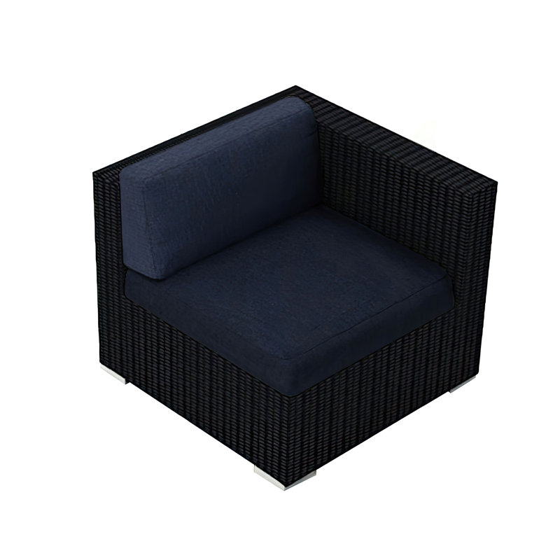 District Outdoor Lounge Chair, Coffee Bean, Spectrum Indigo Sunbrella®