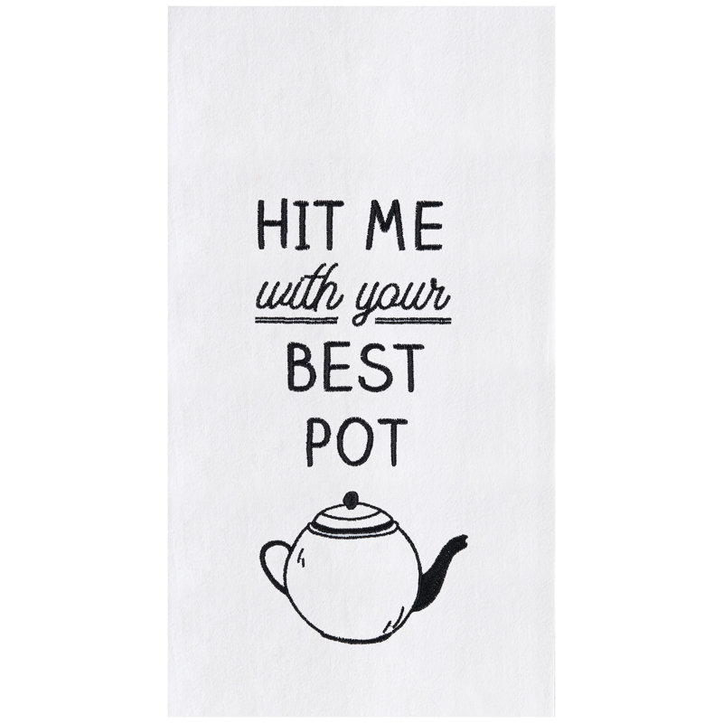 Serviette à main brodée Best Tea Pot