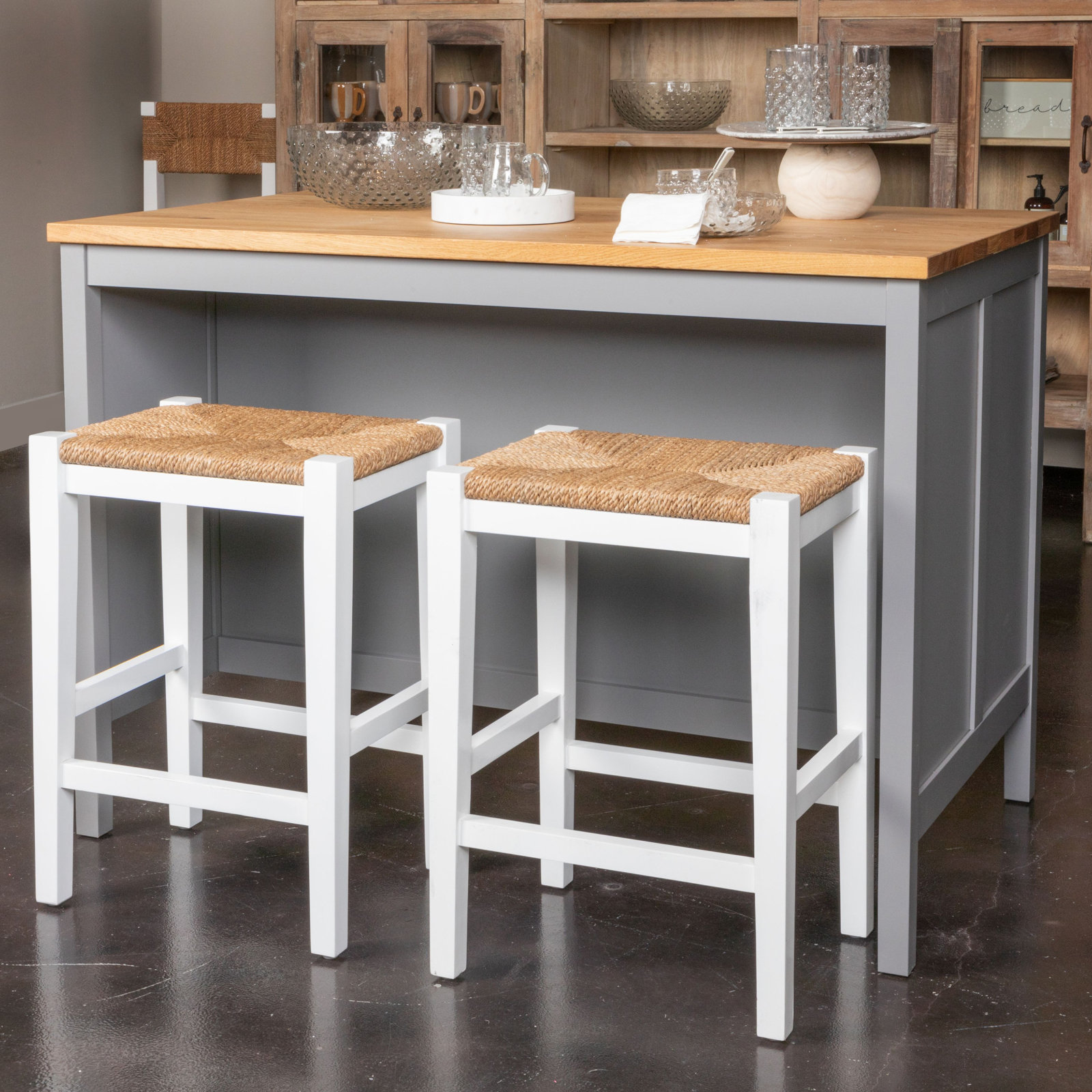 Willowbrook 25" Bar Stool, Matte White Stain