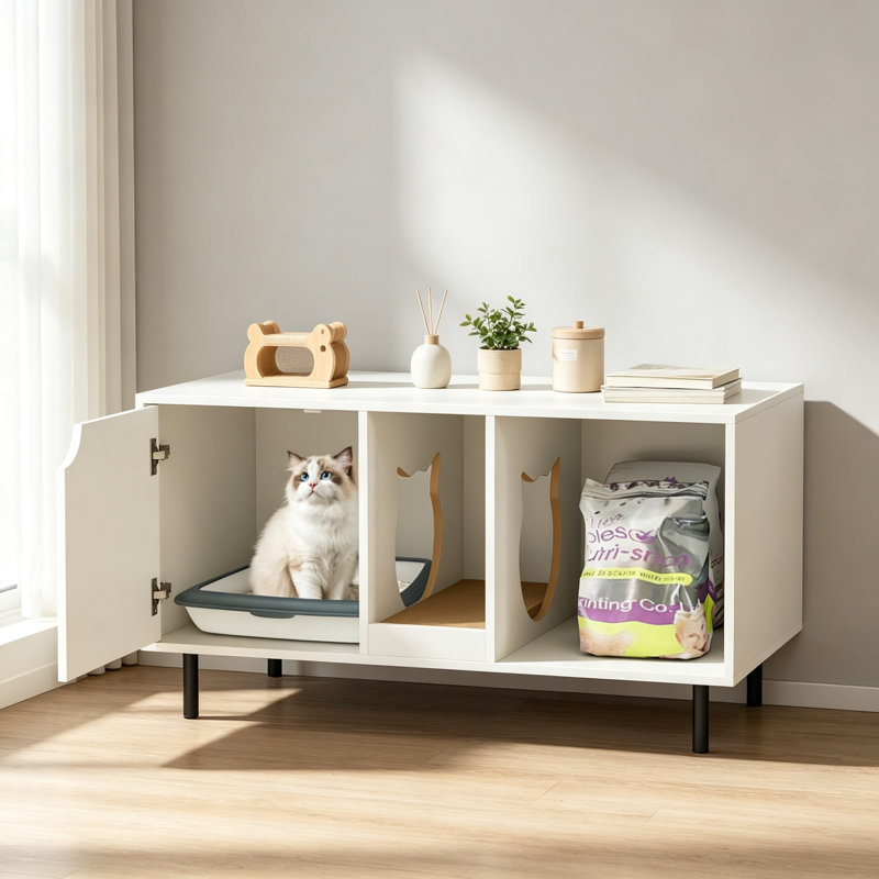 Litter Box Enclosure, White