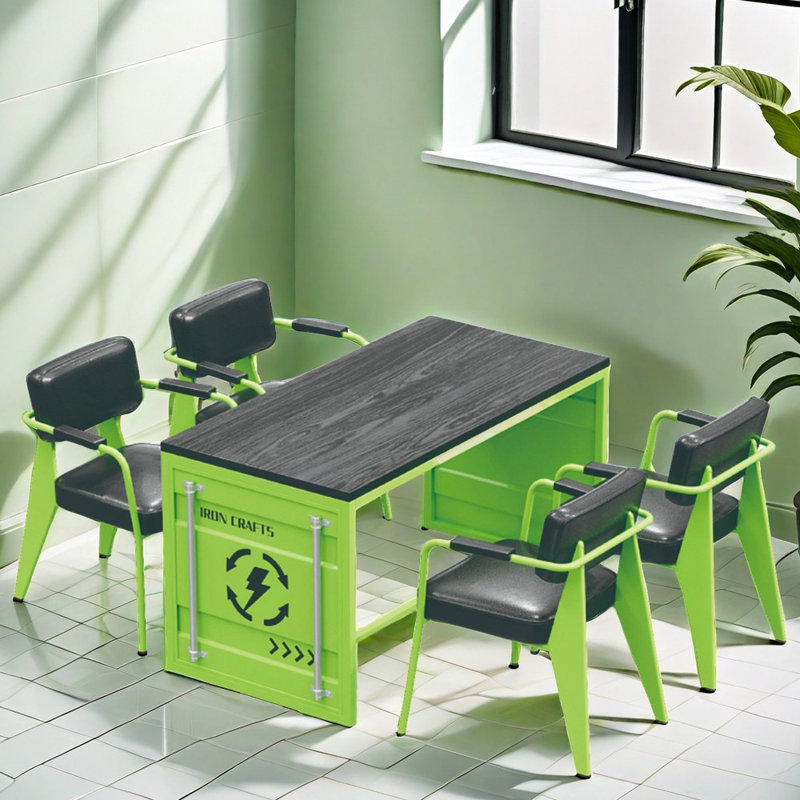 Ensemble de salon en similicuir 5 pièces Kafi, Vert menthe